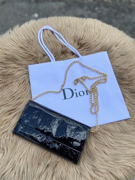 dior wallet chain bag|authentic Dior monogram wallet.